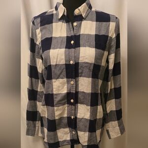 J. Crew Shrunken Boy Shirt in Buffalo Check Navy 8